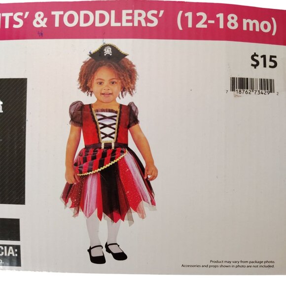 Toddler Girls 12 to 18M High Seas Cutie Complete Pirate Halloween Costume - Picture 5 of 10